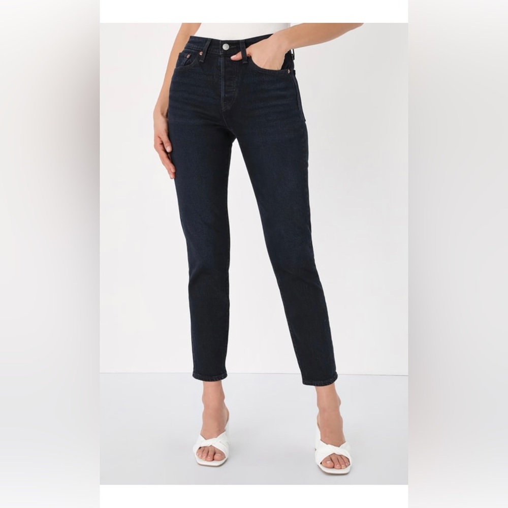 Levi’s Wedgie Icon Dark Wash Black High-Rise Cropped Jeans, Sz 27 — NEW w/o tags